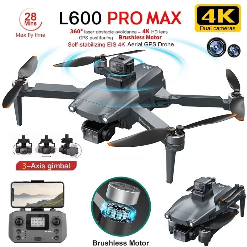 Drone Gimbal Brushless - L600 PRO MAX Drone GPS profesional,
