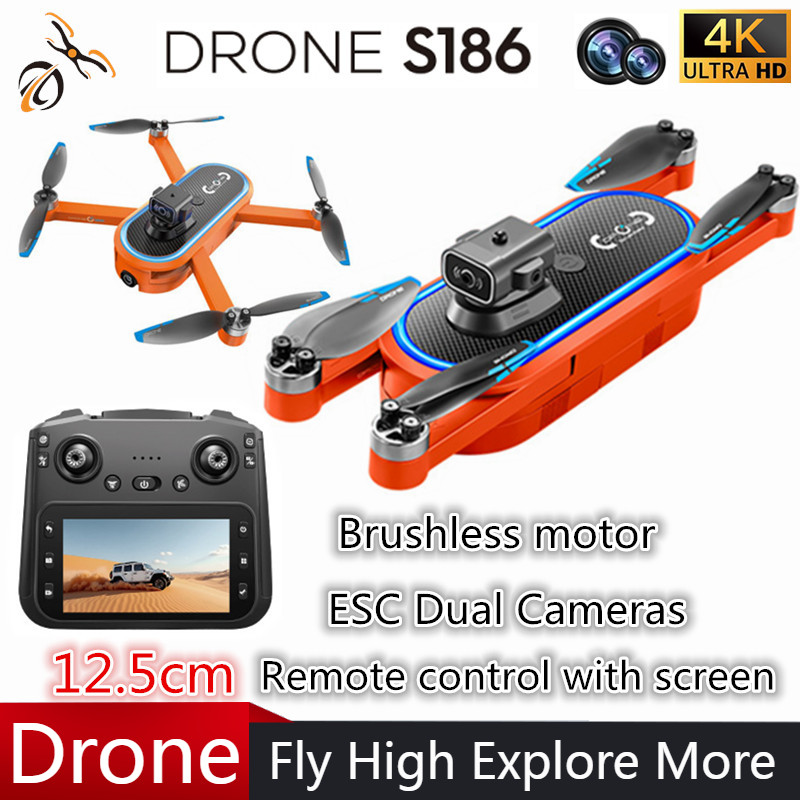 Drone 2025 S186 Profesional 4K - Drone Gimbal 2 Axis ulasan dan harga