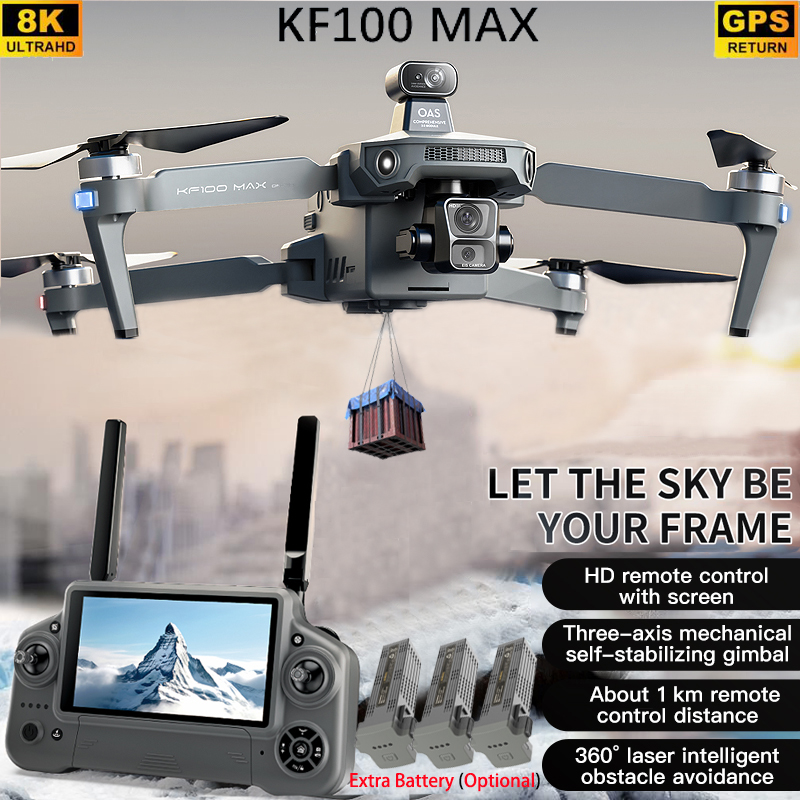 KF100 MAX Drone GPS Kamera 4K  - Drone Gimbal Brushless ulasan dan harga