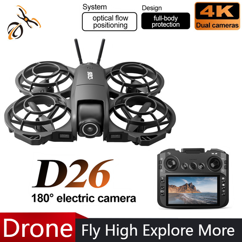 Drone D26 4K Aerial HD 180 °   - Drone Gimbal 2 Axis ulasan dan harga