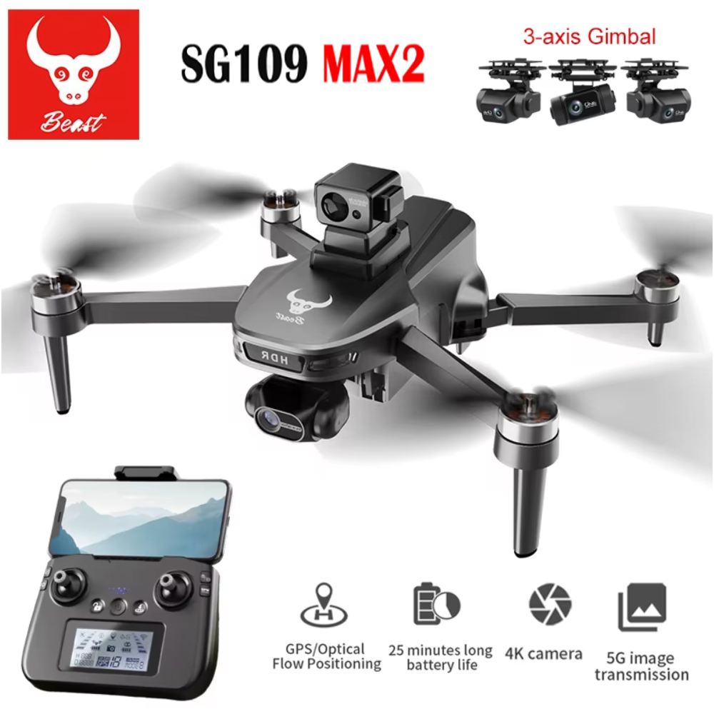 SG109 MAX2 Drone kamera FPV 8K - Drone Gimbal Brushless ulasan dan harga